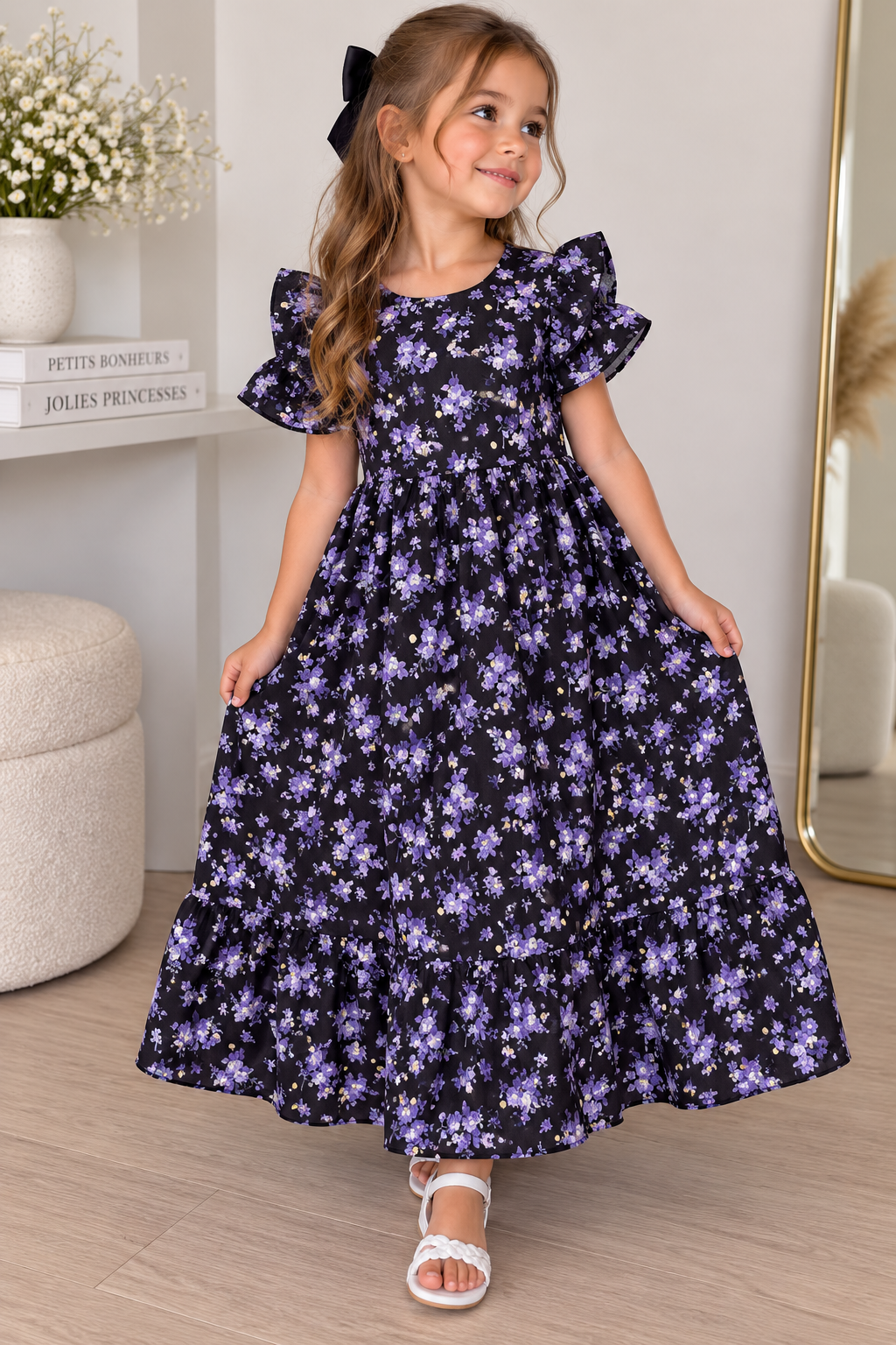 Robe lilas fleuri